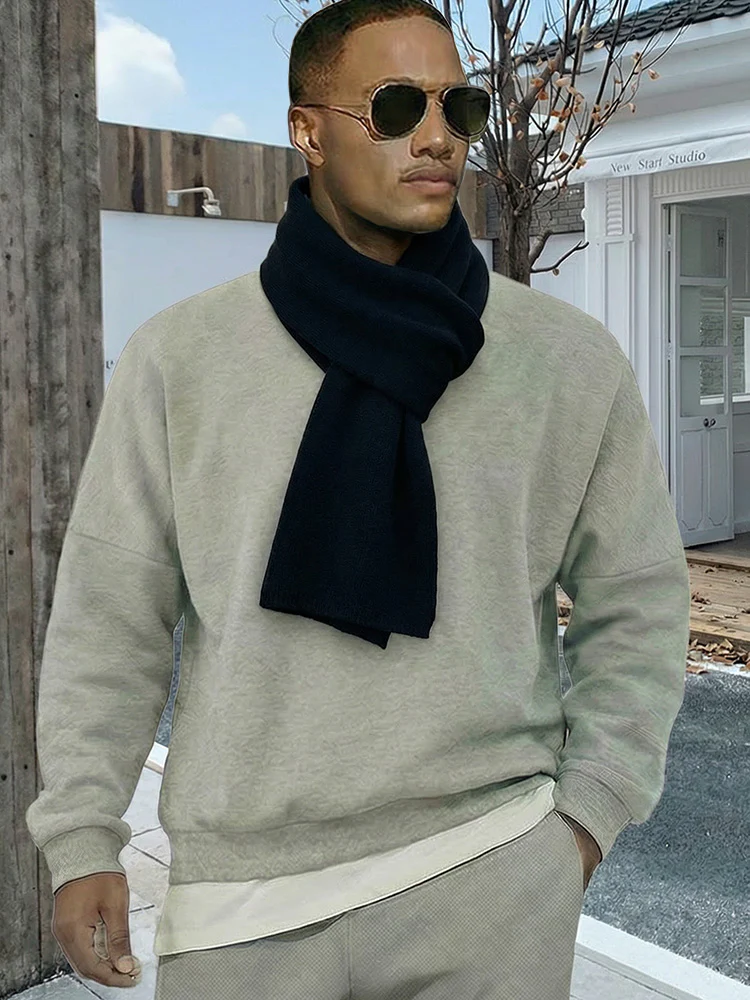 Classic Thick Solid Knit Scarf - Image 4