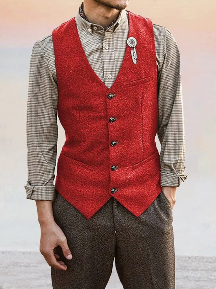 Classic Tweed Suit Vest - Image 10