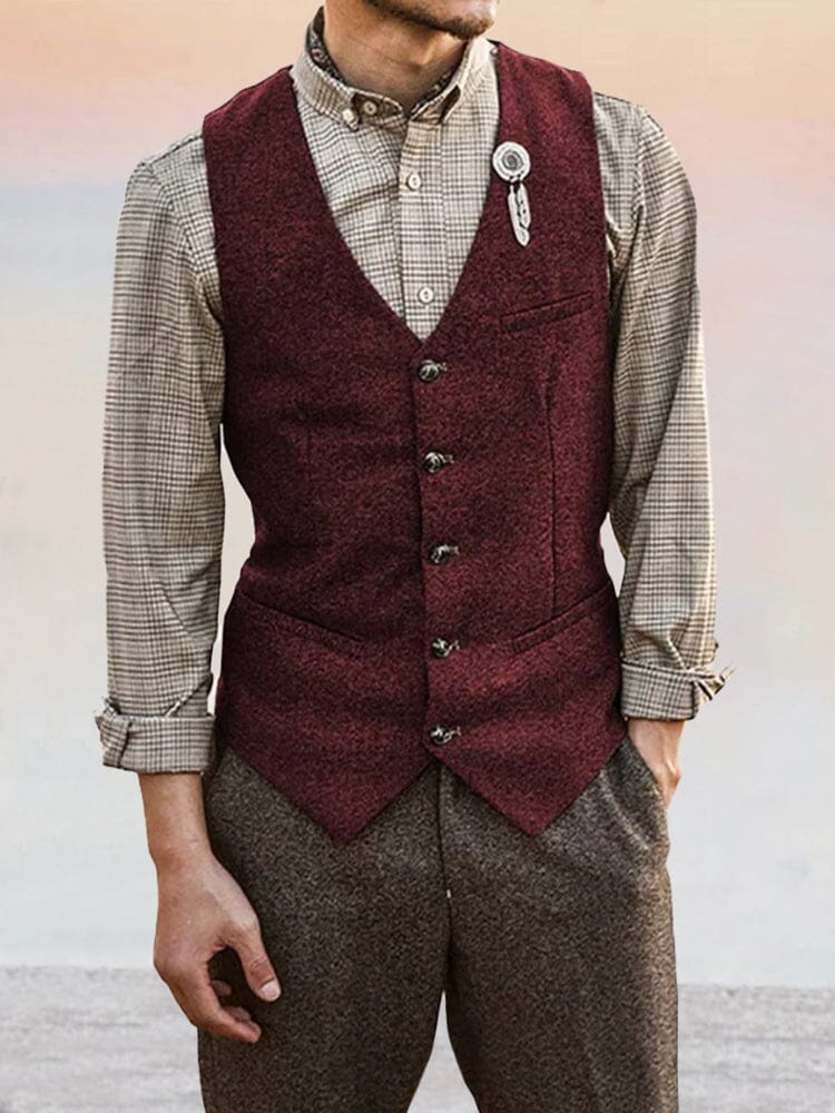 Classic Tweed Suit Vest - Image 11