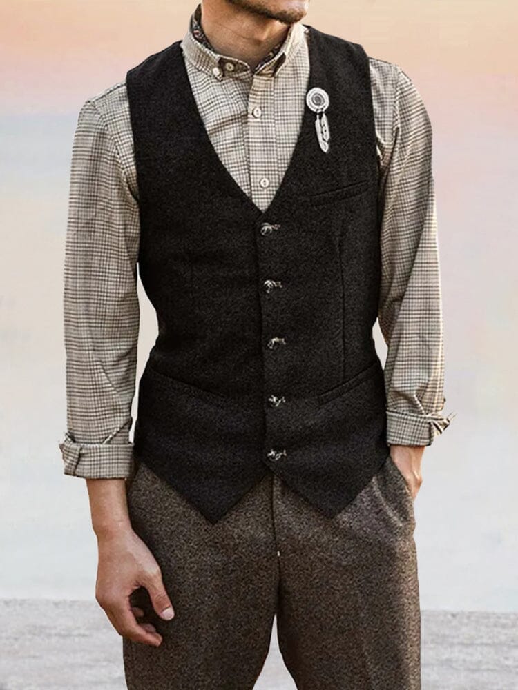 Classic Tweed Suit Vest - Image 2