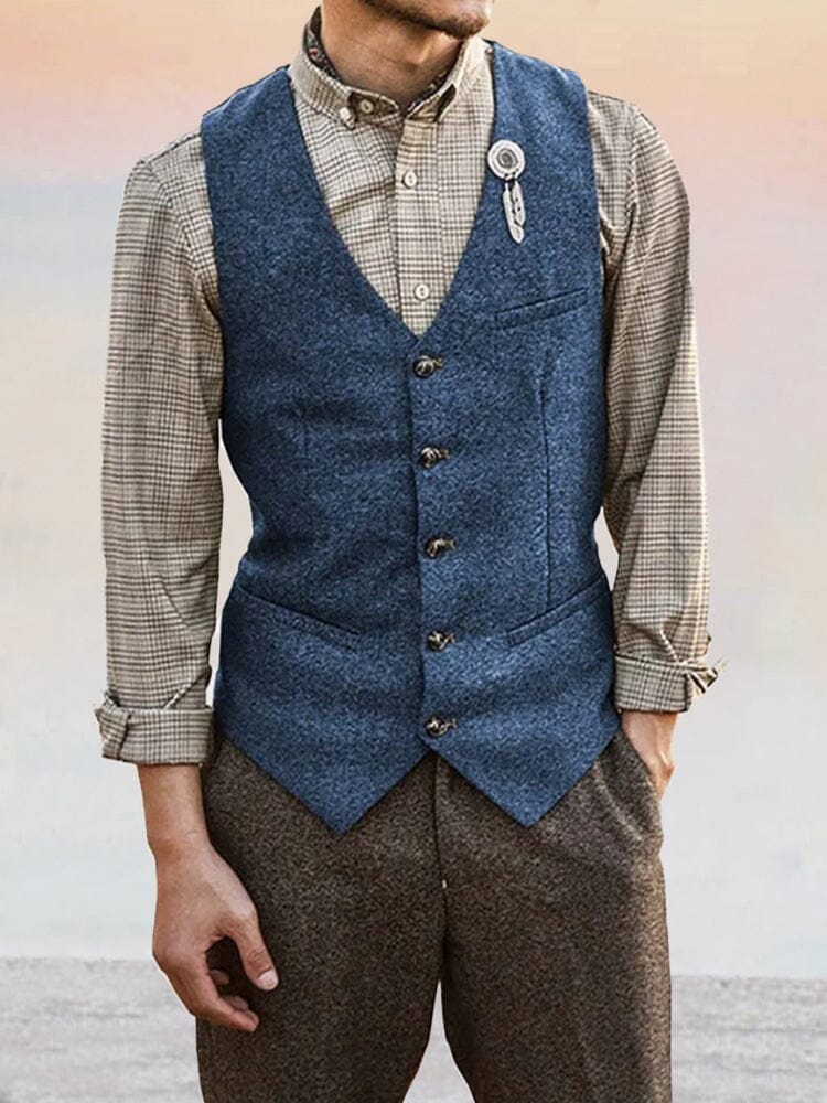 Classic Tweed Suit Vest - Image 3