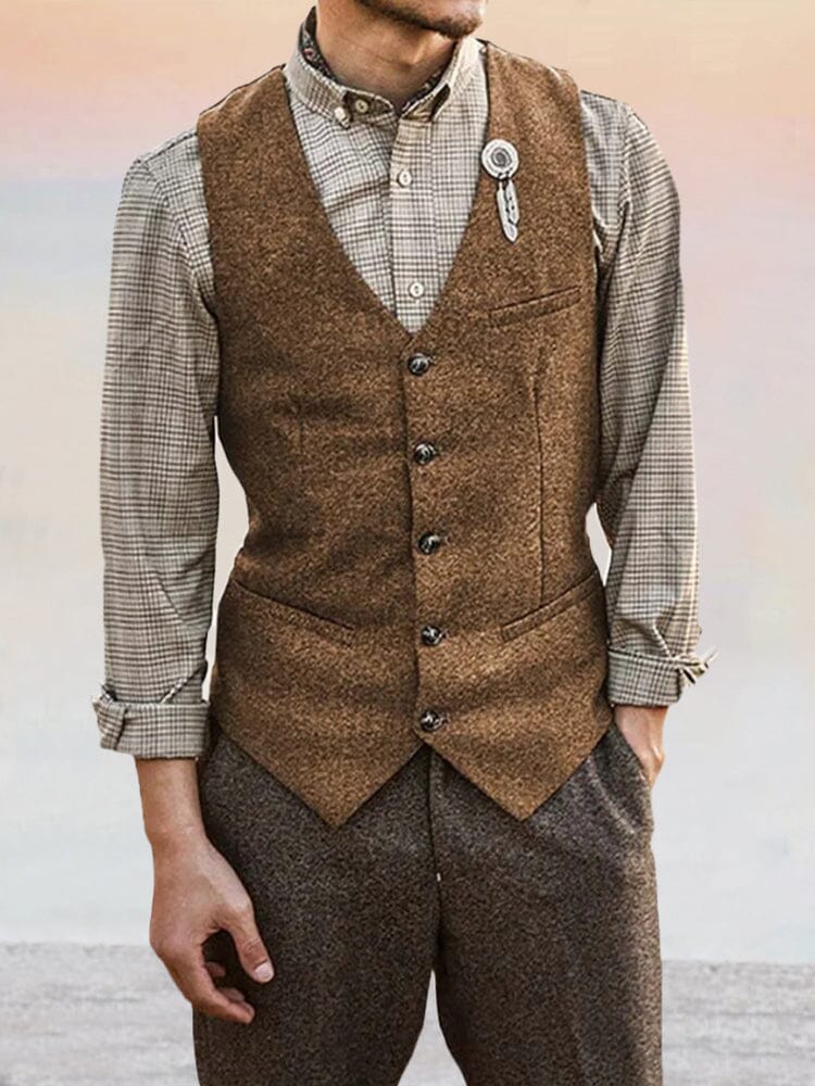 Classic Tweed Suit Vest - Image 4