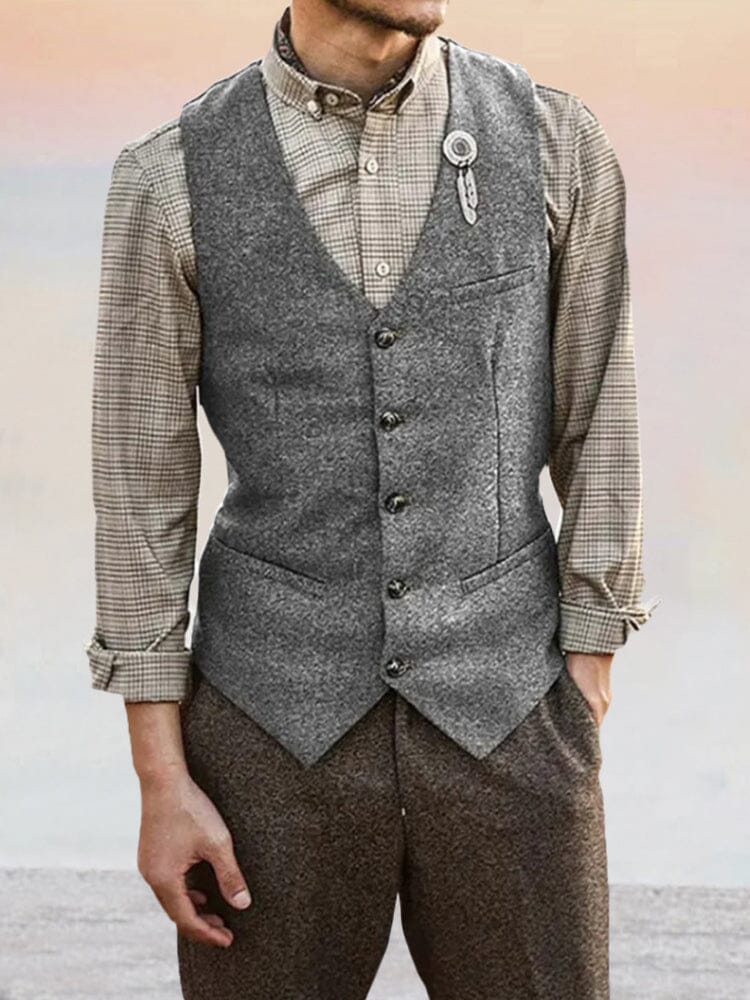 Classic Tweed Suit Vest - Image 7