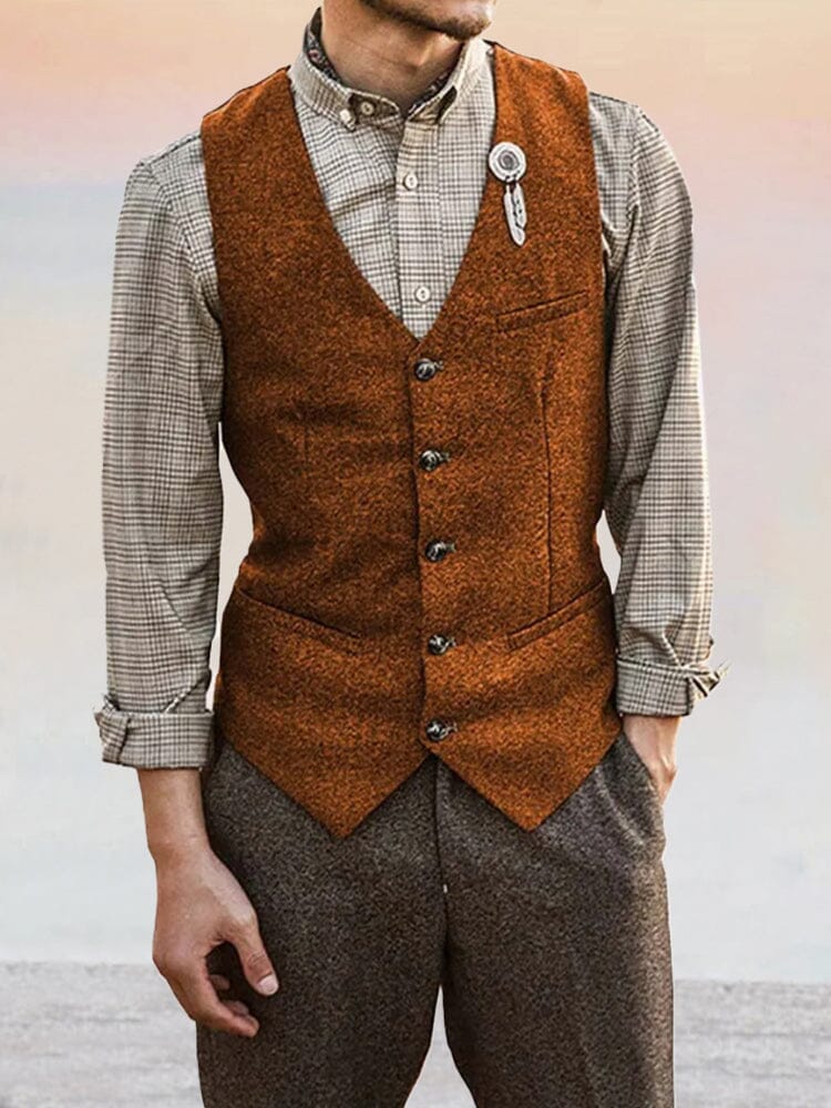 Classic Tweed Suit Vest - Image 8