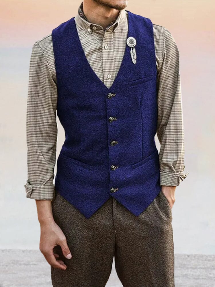Classic Tweed Suit Vest - Image 9