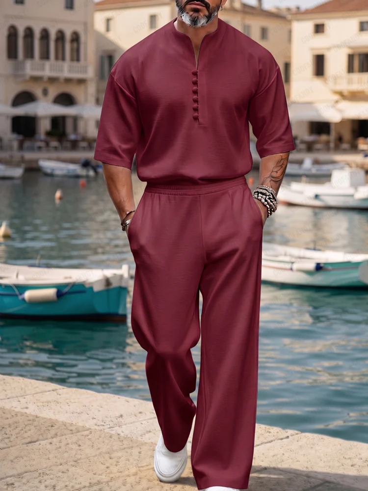 Clean-Cut Urban Leisure Matching Set - Image 2