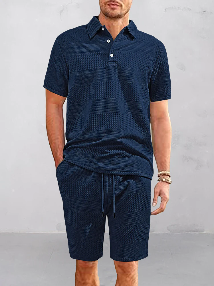 Comfort Fit Jacquard Textured 2-Piece Set - Image 3