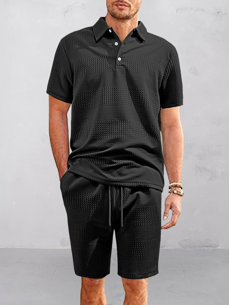 Comfort Fit Jacquard Textured 2-Piece Set - Image 4
