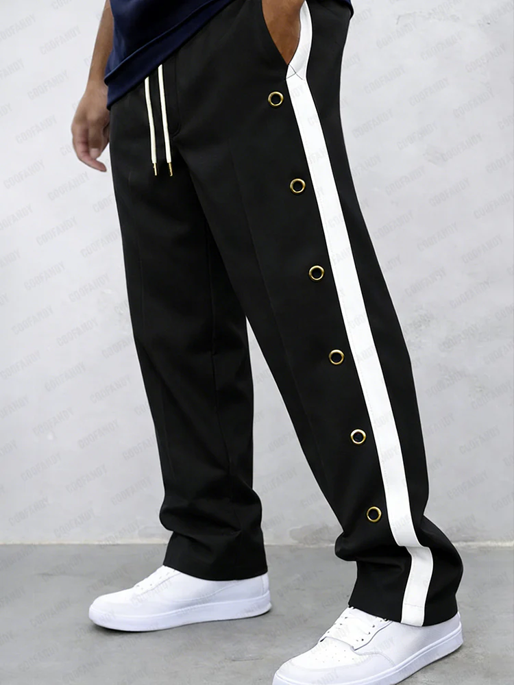 Comfortable Casual Eyelets Detail Design Pants - Image 2