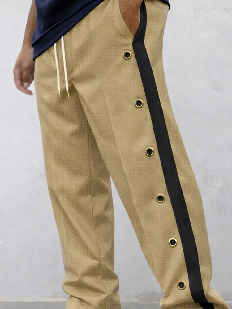 Comfortable Casual Eyelets Detail Design Pants - Image 3