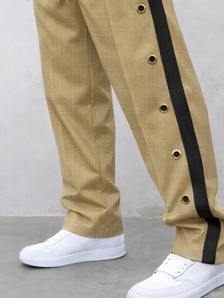 Comfortable Casual Eyelets Detail Design Pants - Image 4