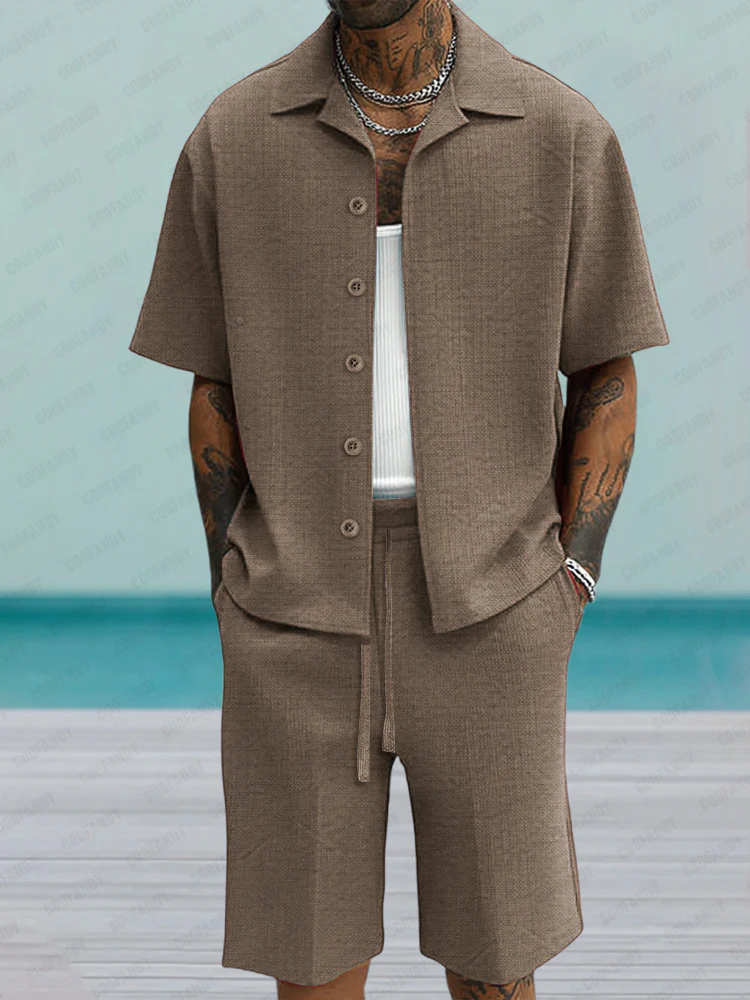 Comfortable Fit Shirt Shorts Set - Image 2
