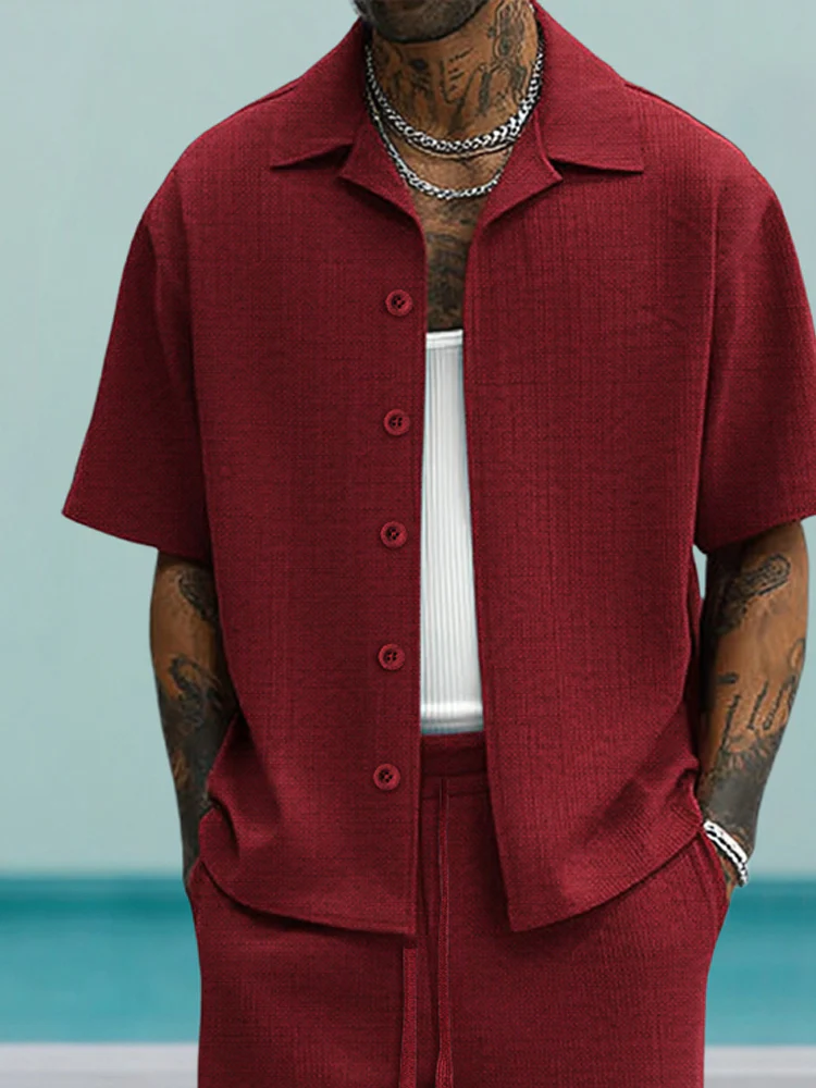 Comfortable Fit Shirt Shorts Set - Image 3