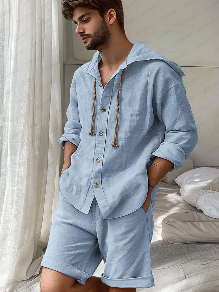 Comfy Cotton Hooded Shirt Set - Image 2
