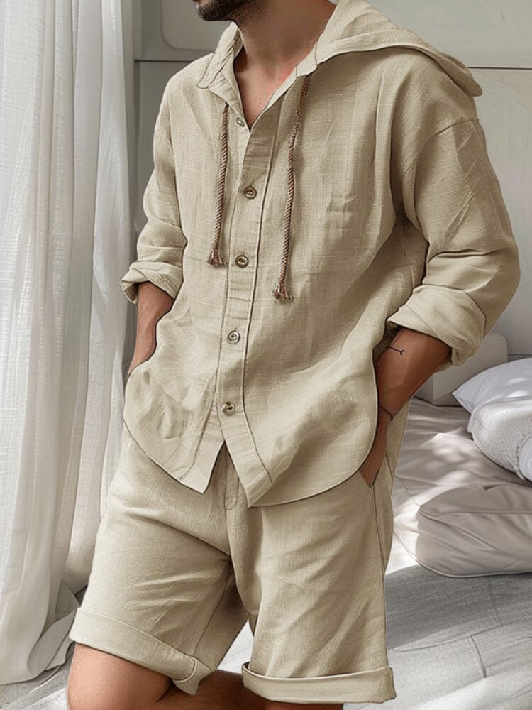 Comfy Cotton Hooded Shirt Set - Image 4