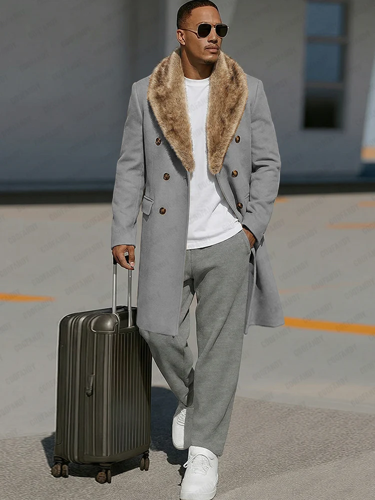 Comfy Double-Breasted Tweed Coat - Image 3