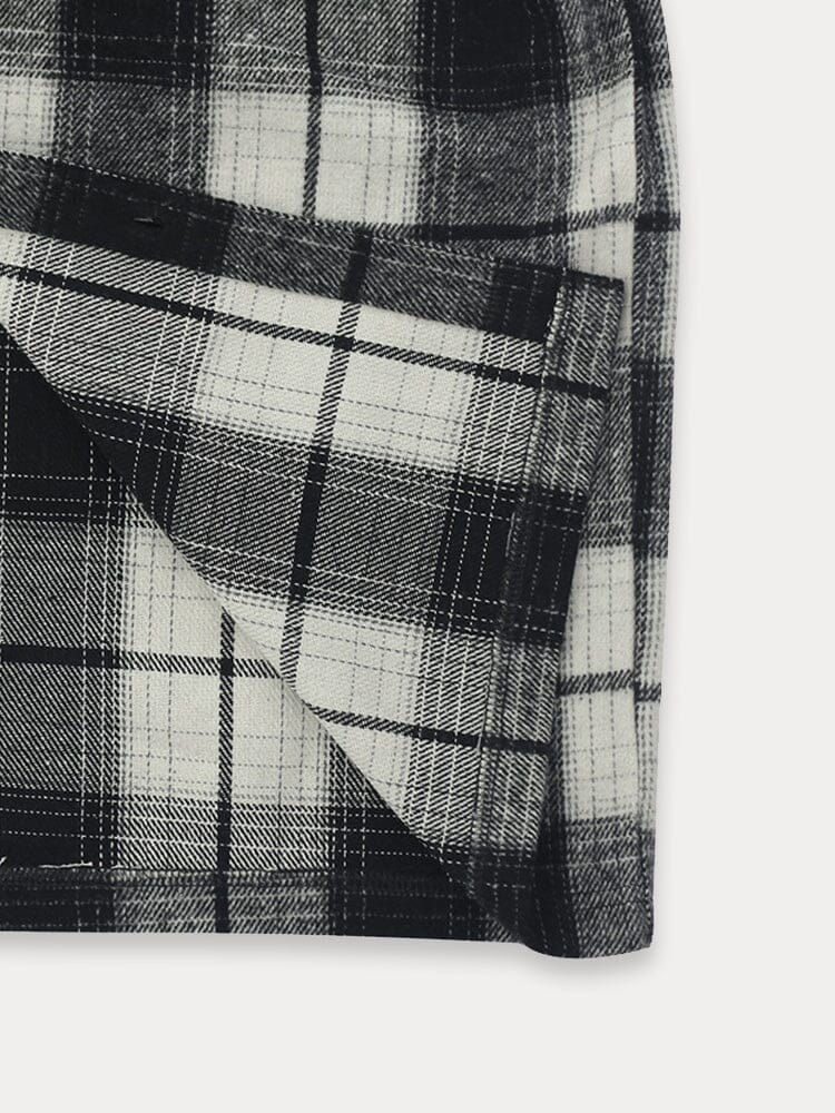 Comfy Flannel Hooded Plaid Jacket - Image 4