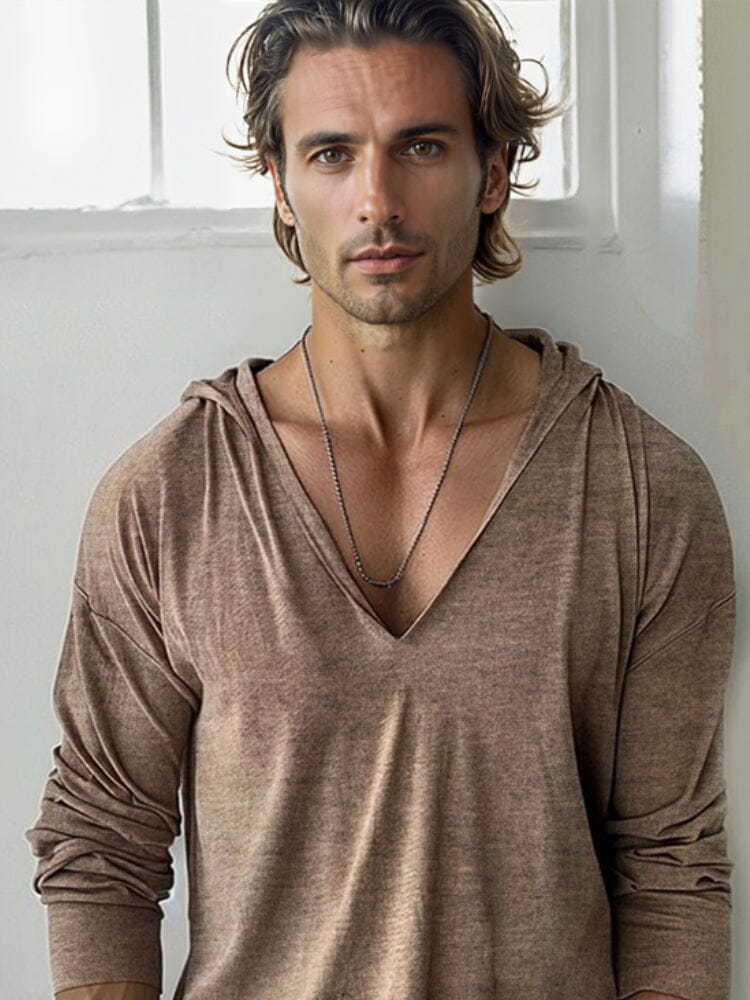 Comfy Hooded V-Neck Top - Image 3