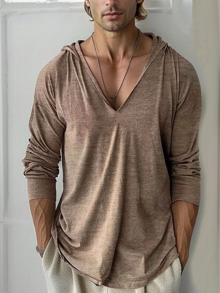 Comfy Hooded V-Neck Top - Image 4