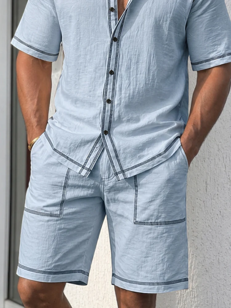 Comfy Loose Cotton Plaid Line Matching Set - Image 10