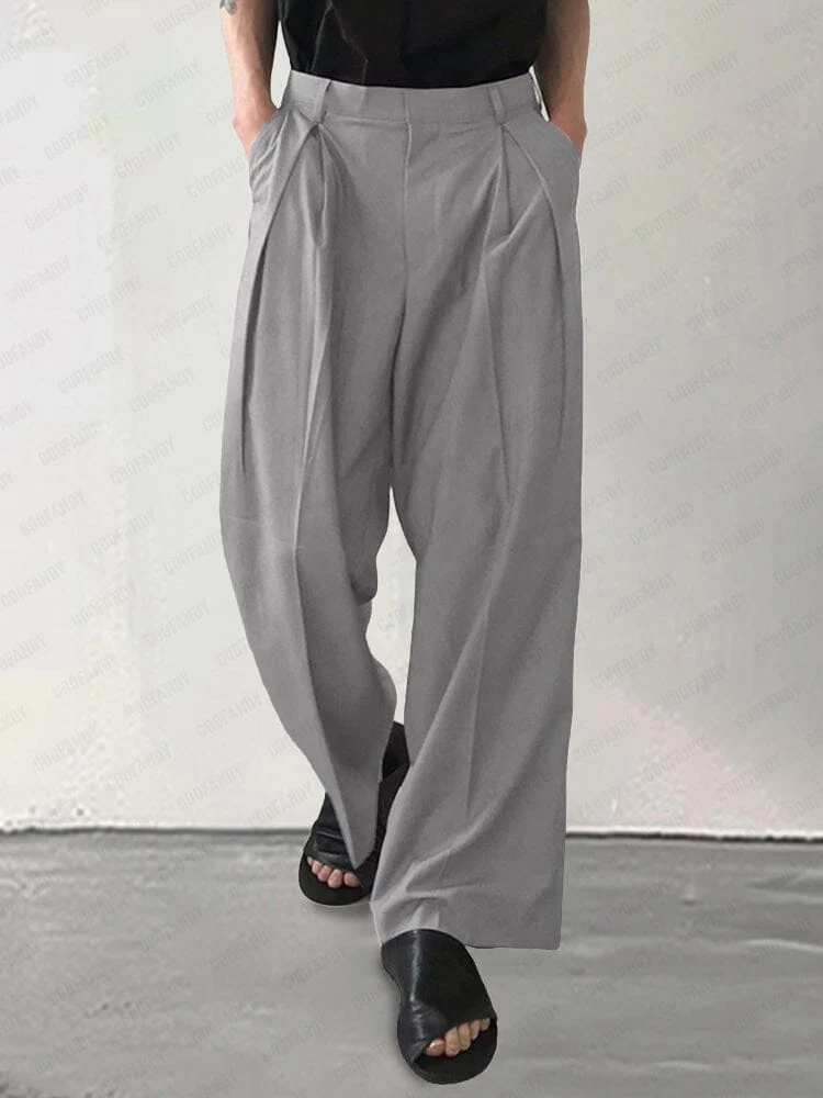 Comfy Pleated Wide Leg Slack Pants