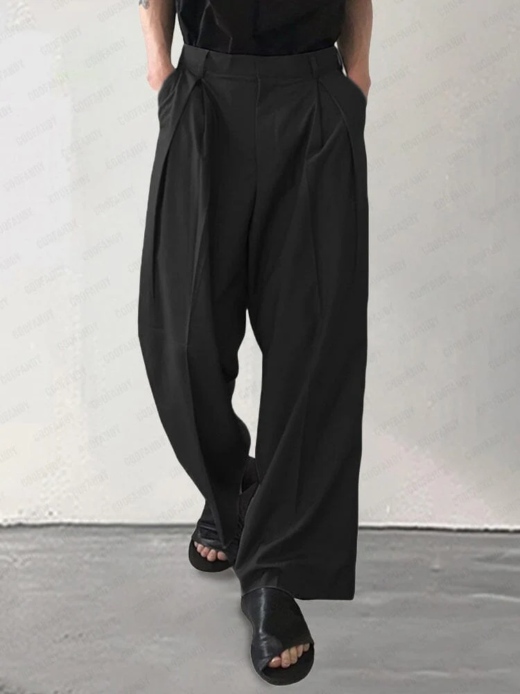 Comfy Pleated Wide Leg Slack Pants - Image 2