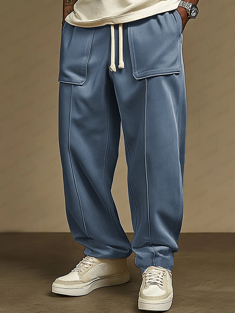 Comfy Utility Street Style Suede Pants - Image 2