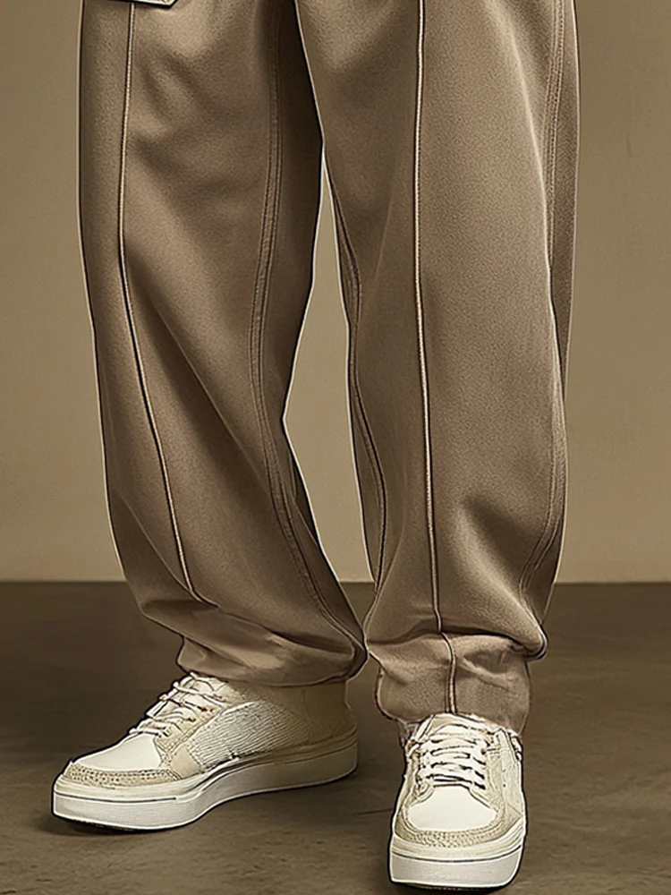 Comfy Utility Street Style Suede Pants - Image 4