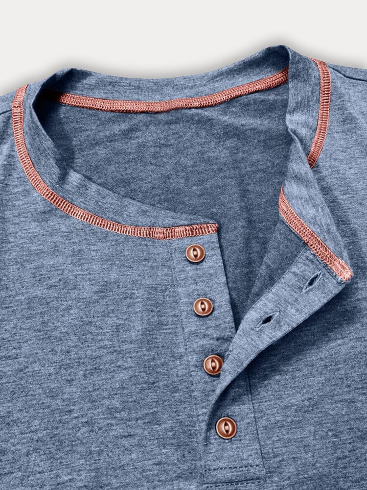 Comfy Versatile Contrast Stitching Shirt - Image 9