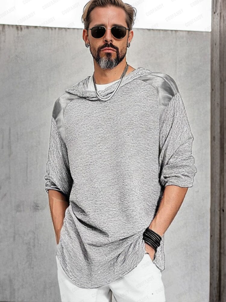Comfy Zip Shoulder Hooded Top - Image 2