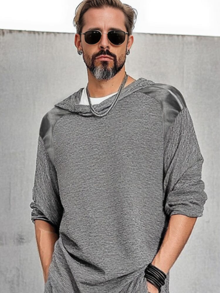Comfy Zip Shoulder Hooded Top - Image 3