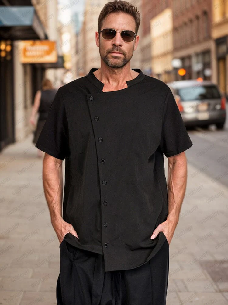 Contemporary Urban Asymmetric Shirt - Image 2