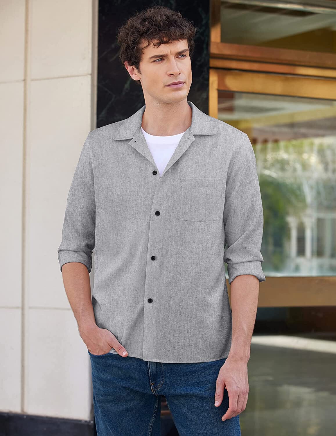 Casual Button Down Long Sleeve Shirt (US Only) - Image 6
