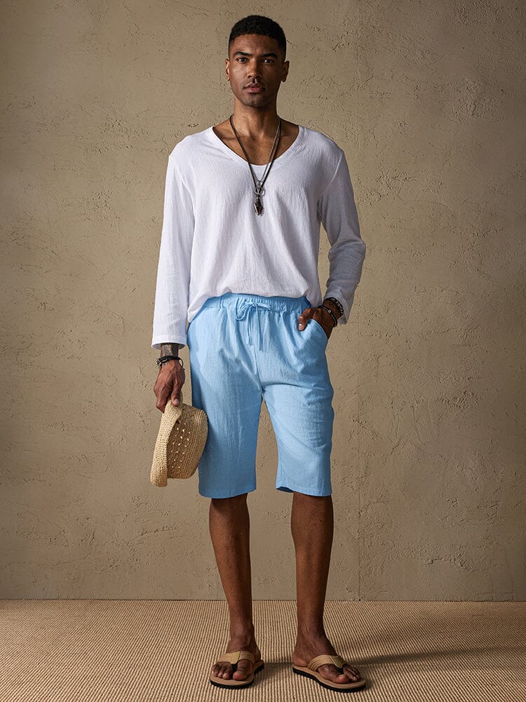 Casual Cotton Drawstring Shorts - Image 11