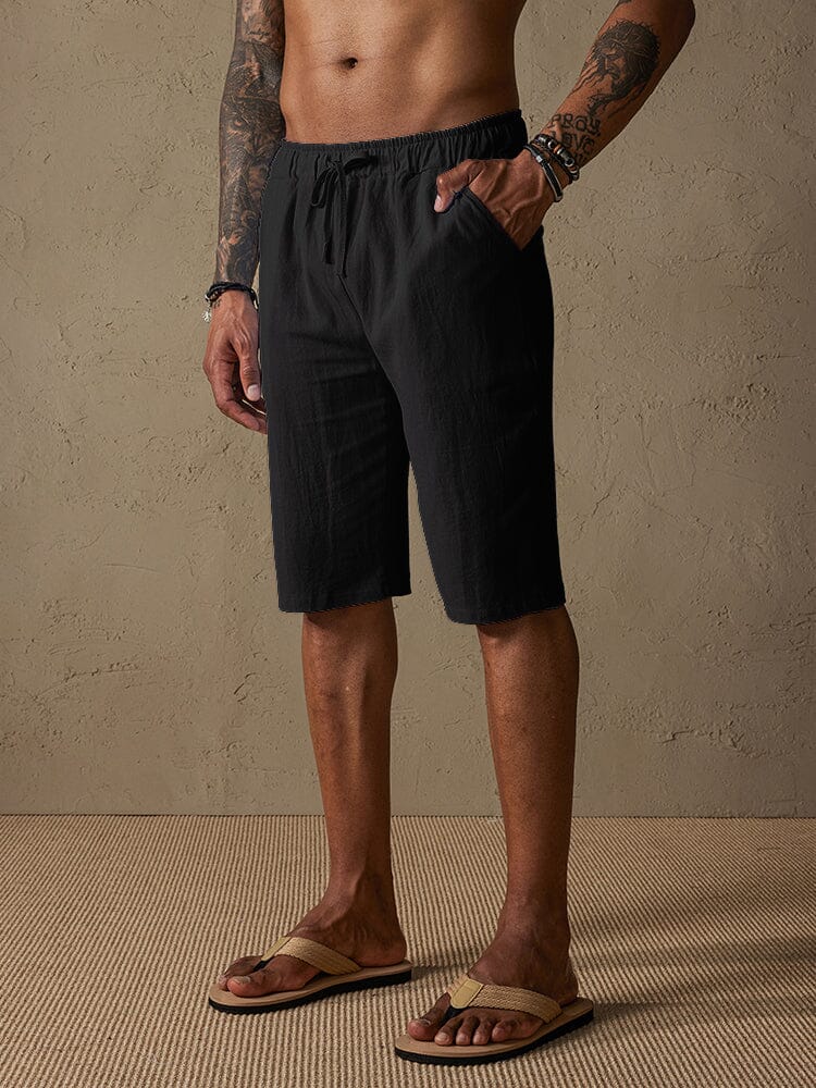 Casual Cotton Drawstring Shorts - Image 3