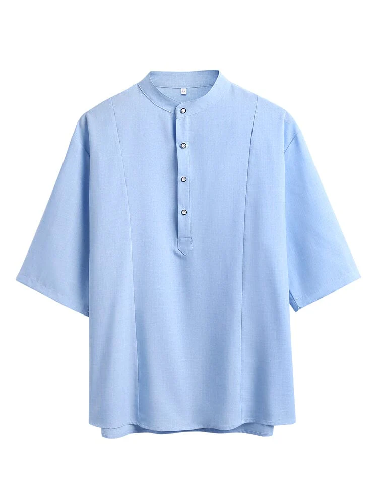 Casual Cotton Linen Mid-sleeve Shirt - Image 11