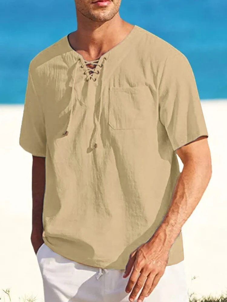 Casual Linen Style V Neck Shirts (US Only) - Image 4