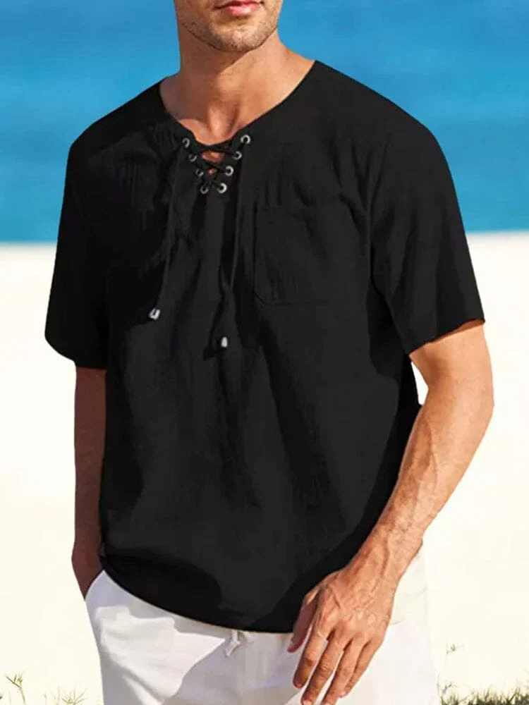 Casual Linen Style V Neck Shirts (US Only) - Image 5