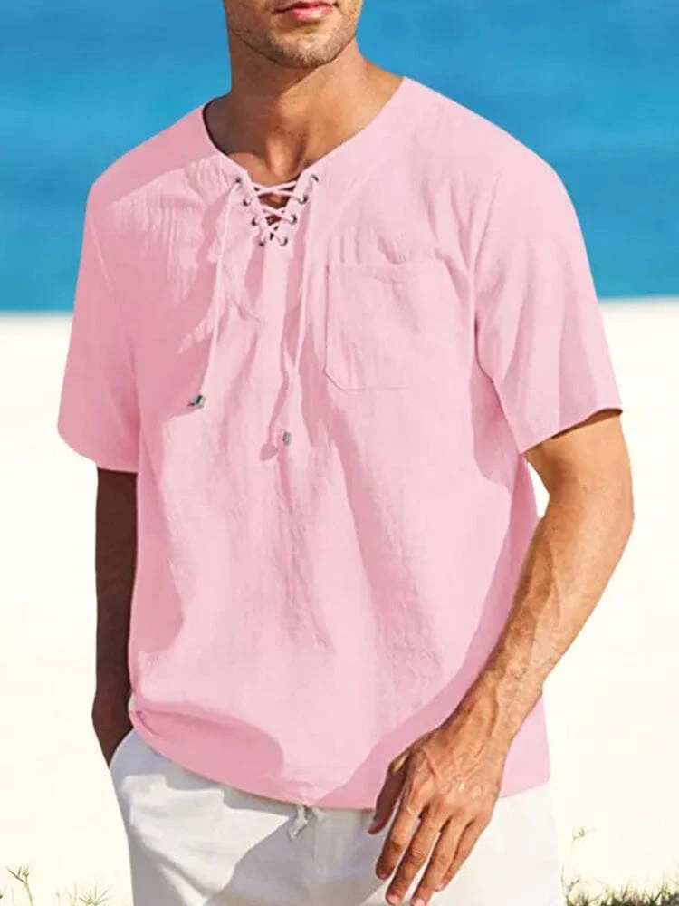 Casual Linen Style V Neck Shirts (US Only) - Image 6