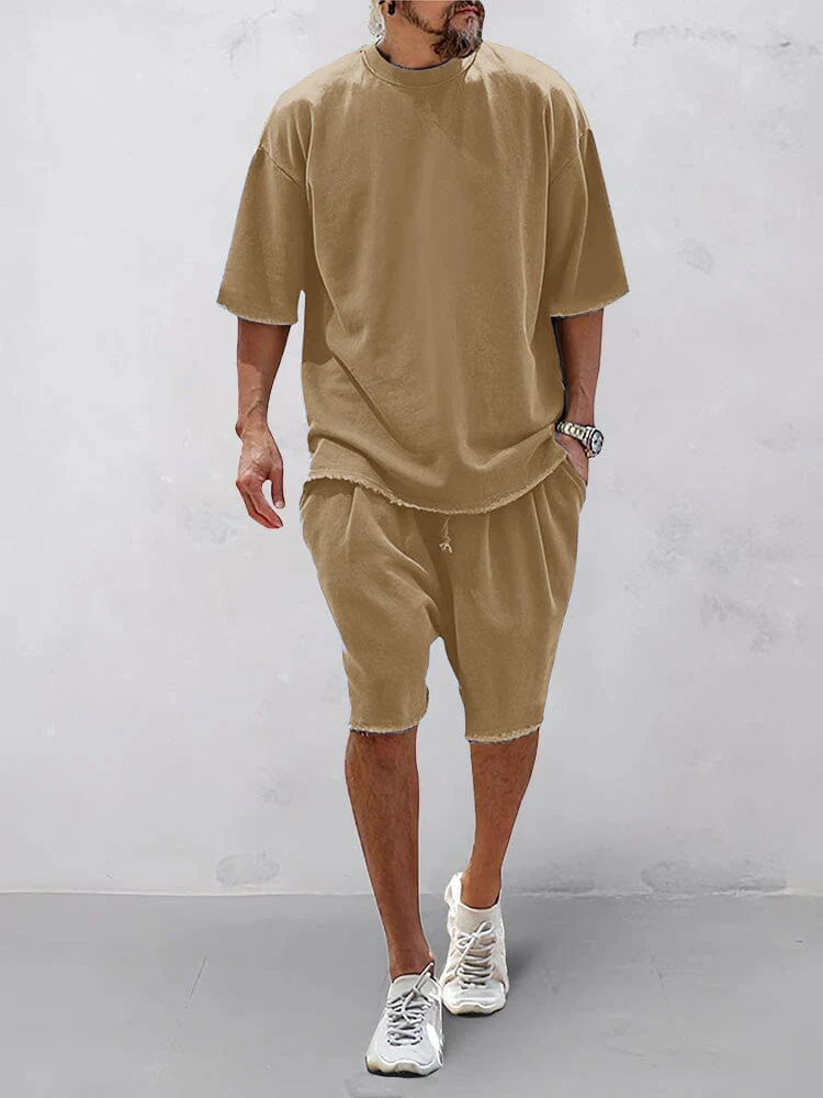 Casual Loose Fit Solid Sports Sets - Image 7