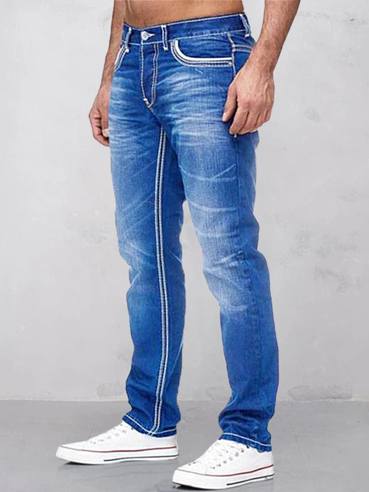 Classic Double stitches Slim Fit Jeans - Image 4