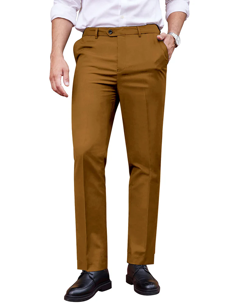 Classic Fit Flat Front Straight Pants (US Only) - Image 3