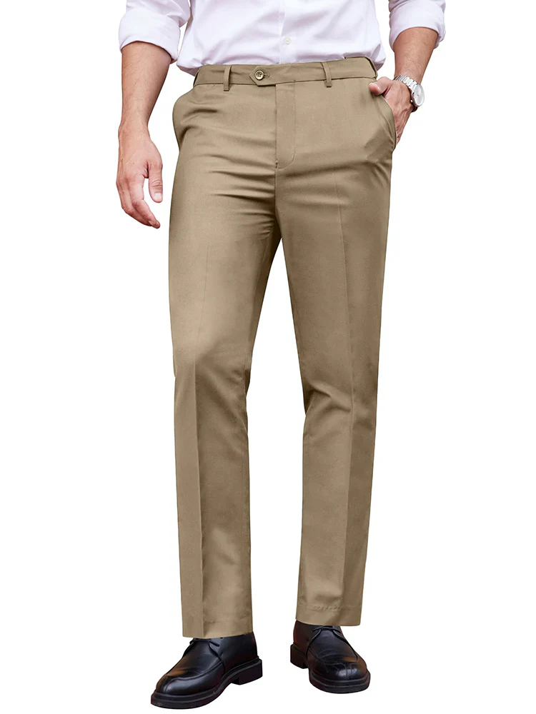 Classic Fit Flat Front Straight Pants (US Only) - Image 4