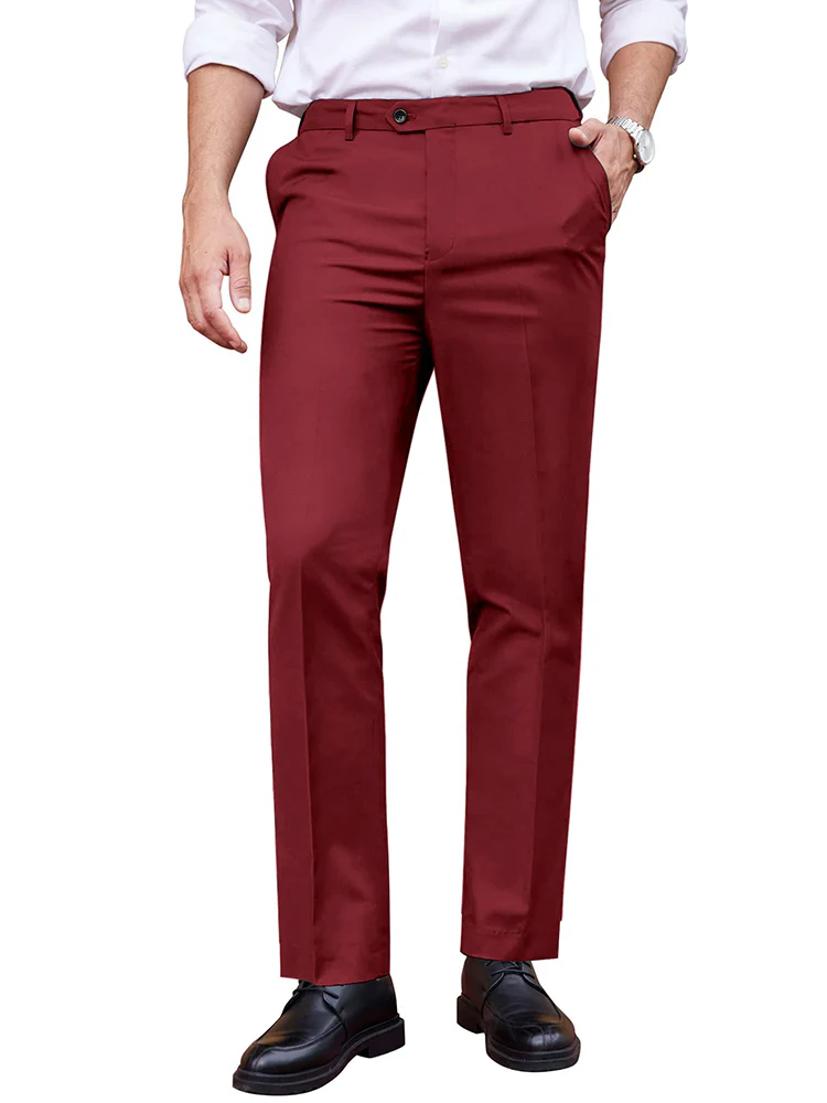 Classic Fit Flat Front Straight Pants (US Only) - Image 6