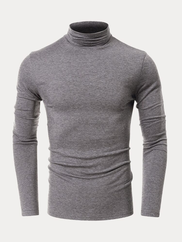 Classic Slim Fit Turtleneck Basic Top - Image 11