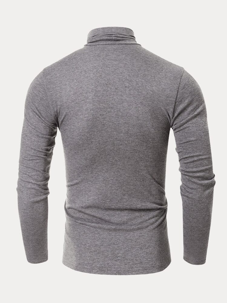 Classic Slim Fit Turtleneck Basic Top - Image 12
