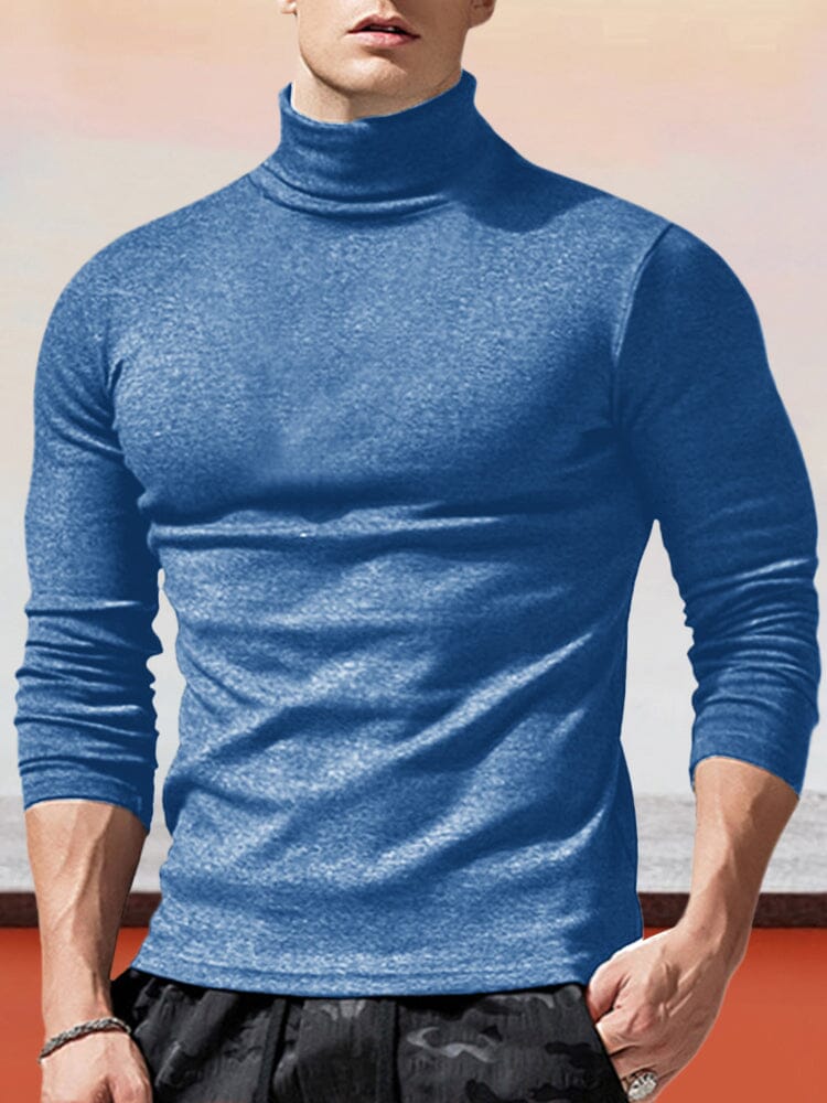 Classic Slim Fit Turtleneck Basic Top - Image 4