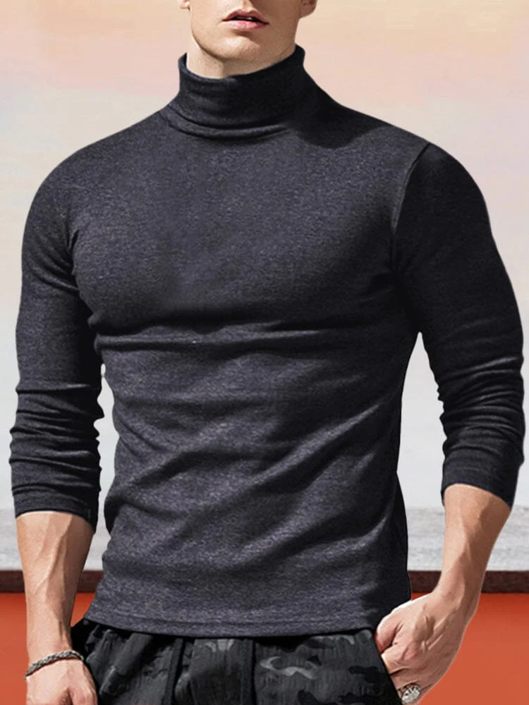 Classic Slim Fit Turtleneck Basic Top - Image 5