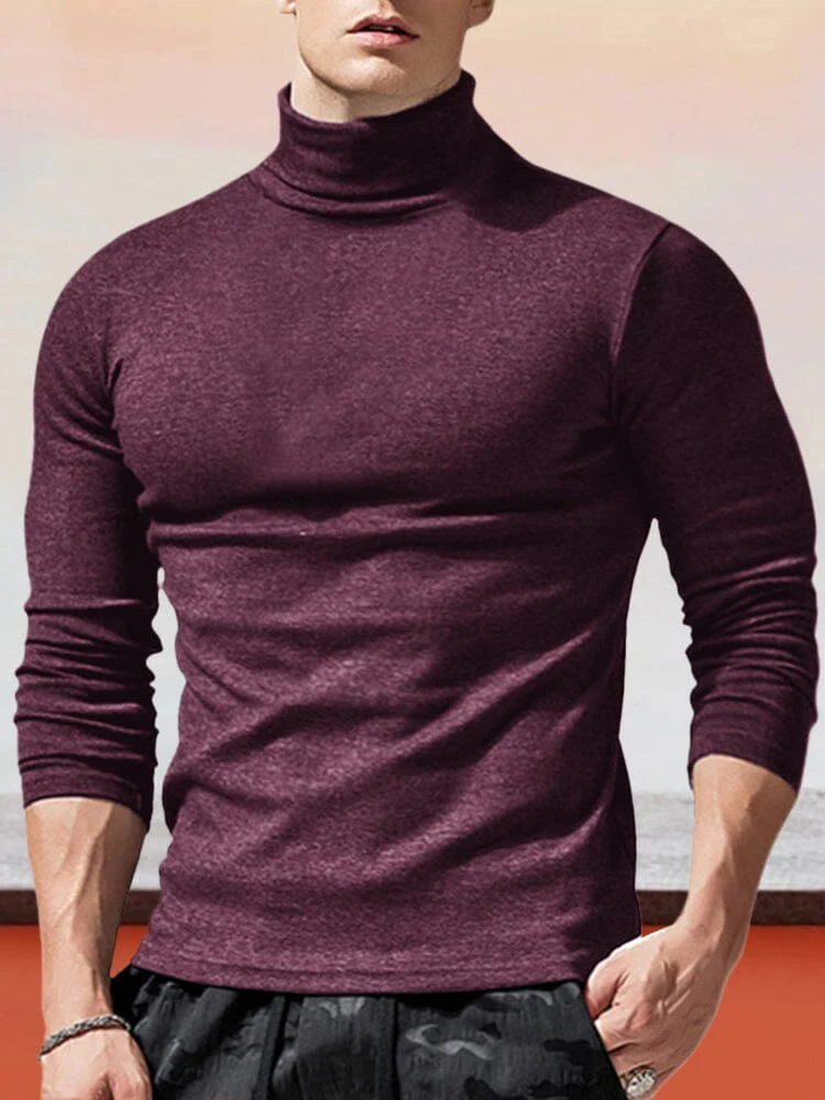 Classic Slim Fit Turtleneck Basic Top - Image 6