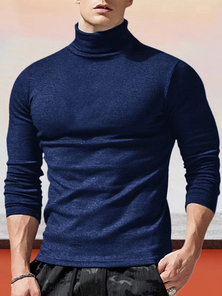 Classic Slim Fit Turtleneck Basic Top - Image 8